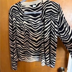 🦓J.Crew Zebra Print Cardigan Sweater – Size Small